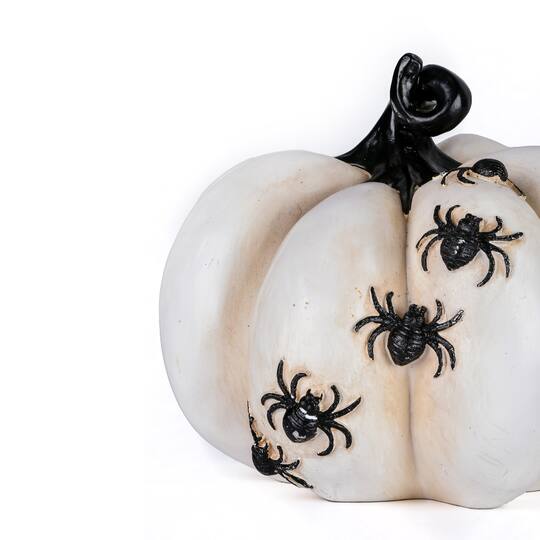 6" Pumpkin Décor with Spiders